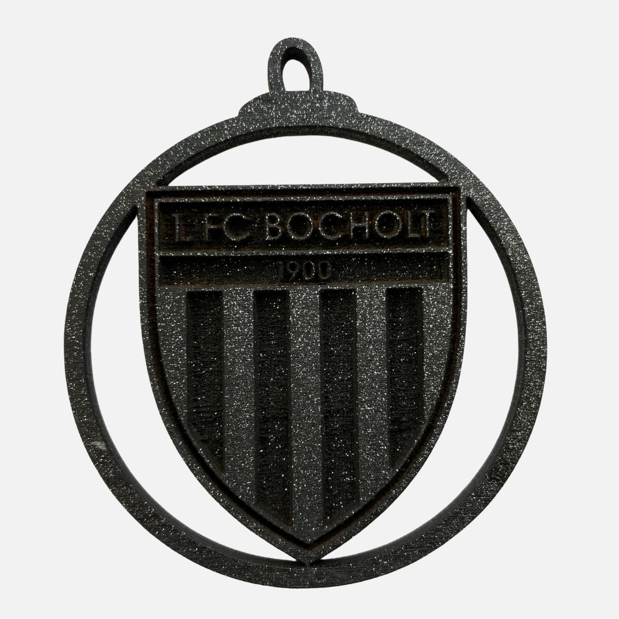 Weihnachtsbaum-Anhänger - FC-Wappen „schwarz Glitzer“