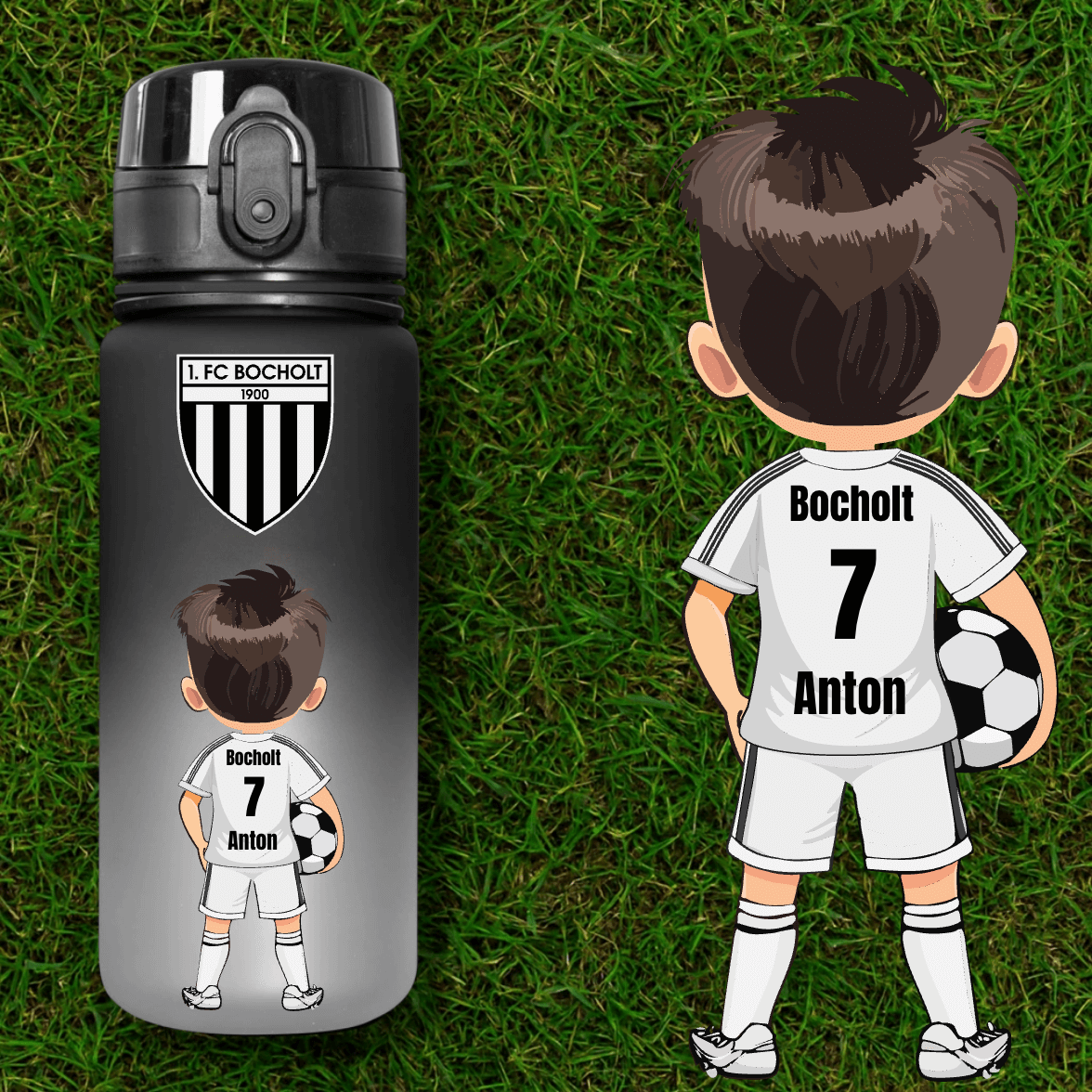 Noki Teams personalisierte Avatar-Trinkflasche - 1. FC Bocholt Edition