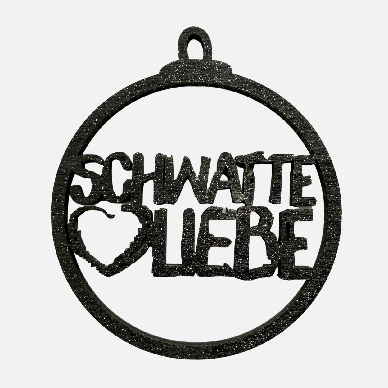Weihnachtsbaum-Anhänger - Schwatte Liebe „schwarz Glitzer“